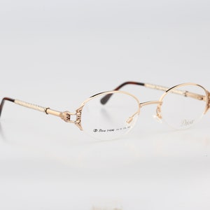 Diva 5143 AS 74 D E, Vintage 90s half rim gold rhinestones oval eyeglasses frames womens NOS image 3