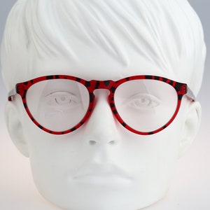 Puma P160, Vintage 80s unique red tortoise panto round eyeglasses frames womens NOS