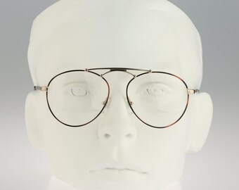 Best Company Best 37 278, Vintage 90s gold and tortoise unique panto round eyeglasses frames mens & womens NOS
