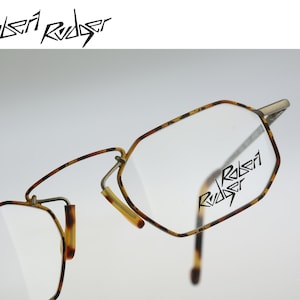 Robert Rudger 1210 148 74, Vintage 90s tortoise unique steampunk small hexagon glasses frames mens & womens NOS