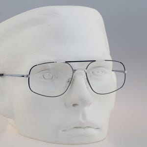 Bourgeois Halley, Vintage 80s colorful & silver square aviator eyeglasses frames mens and womens NOS image 2