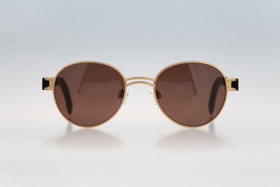 Gold round sunglasses men, Adidas A702 6050, Vint… - image 3