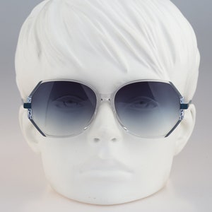 Silhouette M 1769 20 C 2113, Vintage 80s colorful & clear oversized hexagon butterfly sunglasses women, NOS