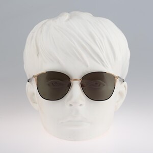 Silhouette M 6183 30 V 6054, Vintage 80s black & gold square sunglasses women, NOS