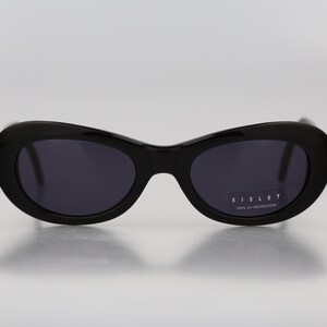 Sisley 399 500, Vintage 90s black cat eye sunglasses women, NOS