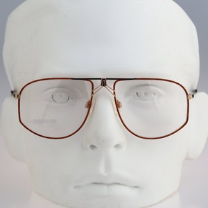 Rodier M 157 331, Vintage 80s tortoise oversized square aviator glasses frames mens & womens NOS