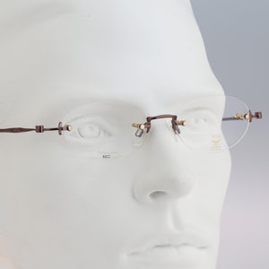 MCM München Germany 060 3 Titanium, Vintage 90s unique oval eyeglasses frames mens & womens NOS