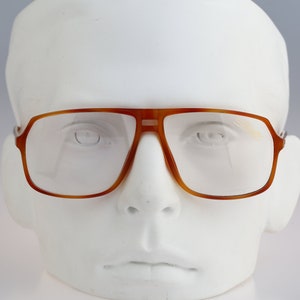 Silhouette M 2714, Vintage 80s tortoise oversized rectangle aviator glasses frames mens & womens NOS