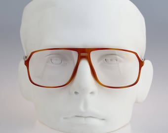 Silhouette M 2714, Vintage 80s tortoise oversized rectangle aviator glasses frames mens & womens NOS