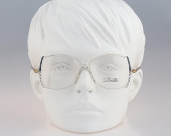 Silhouette M 1774 C 2199, Vintage 80s colorful & clear oversized butterfly eyeglasses frames womens NOS