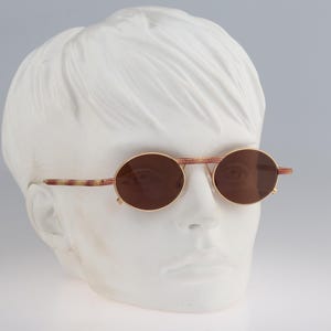 MCS M 261, Vintage 90s special design gold oval sunglasses mens & women, NOS