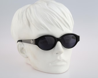 Roccobarocco RB 7580 F 10, Vintage 90s gray and black unique oval sunglasses women NOS