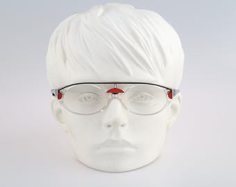 Van Doesburg 102 09, Vintage 80s clear oval eyeglasses frames mens & womens NOS