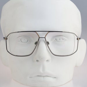 Silhouette M 7098, Vintage 80s gray oversized rectangle aviator glasses frames mens & womens NOS