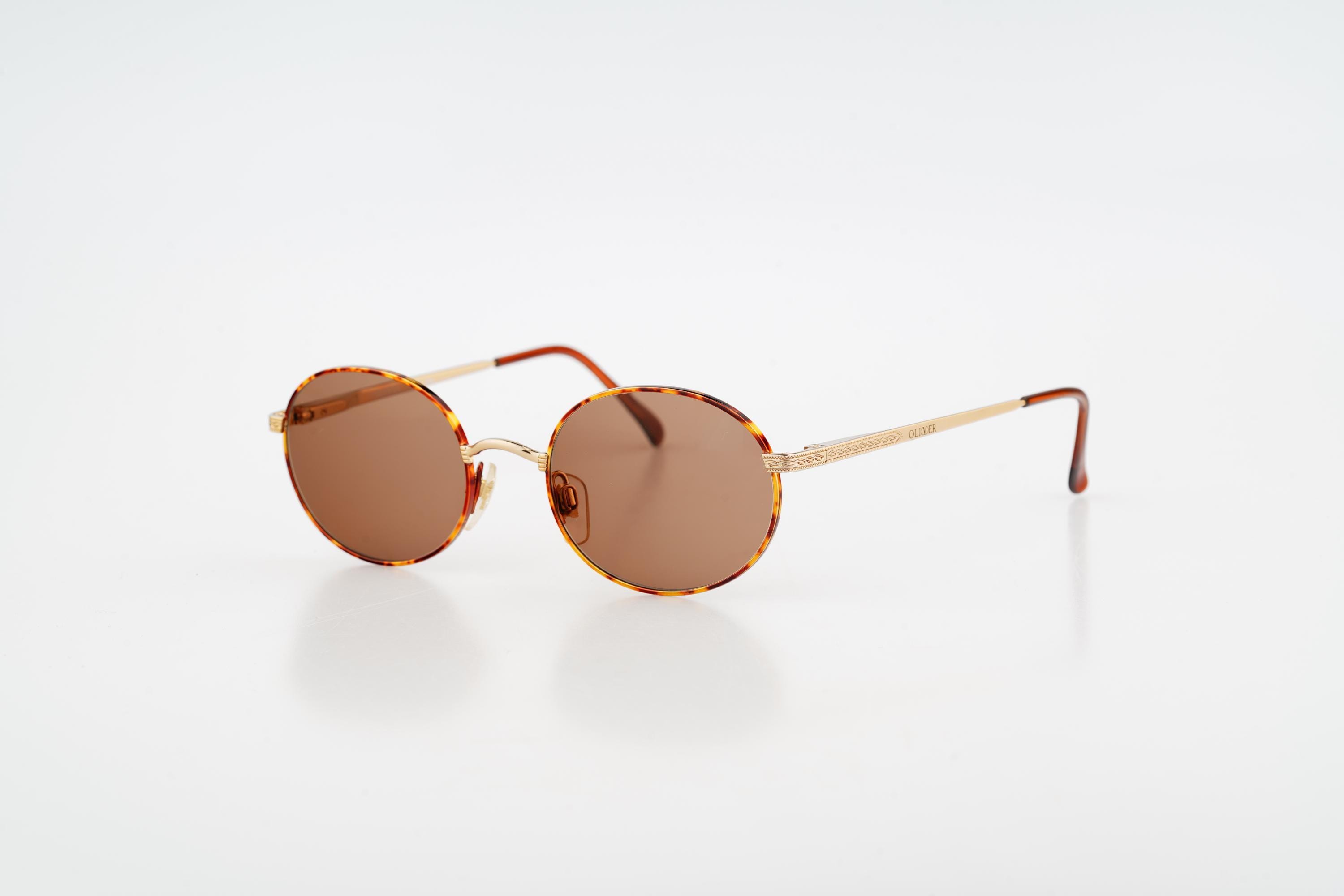 アンティーク Oliver by Valentino 1340 1063, Vintage 90s Gold and Tortoise