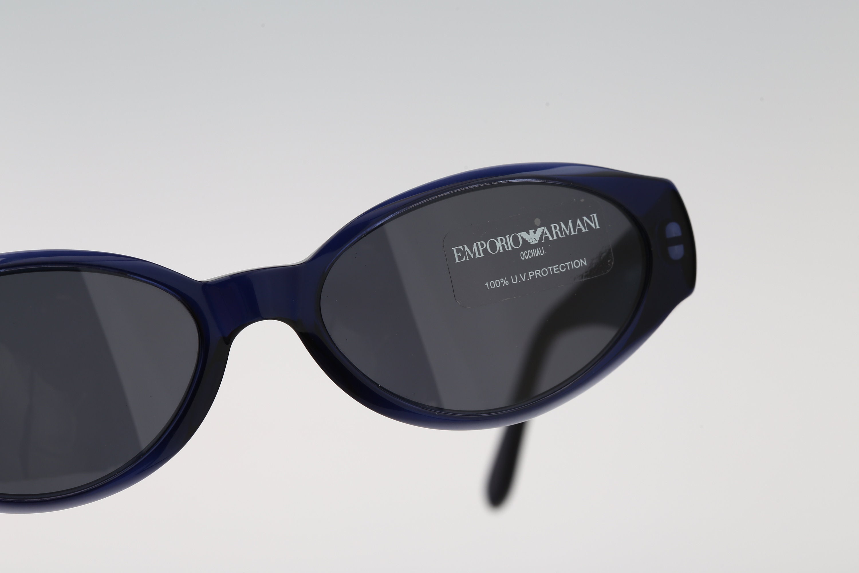 Emporio Armani 579 S 223, Vintage 90s Blue Oval Sunglasses