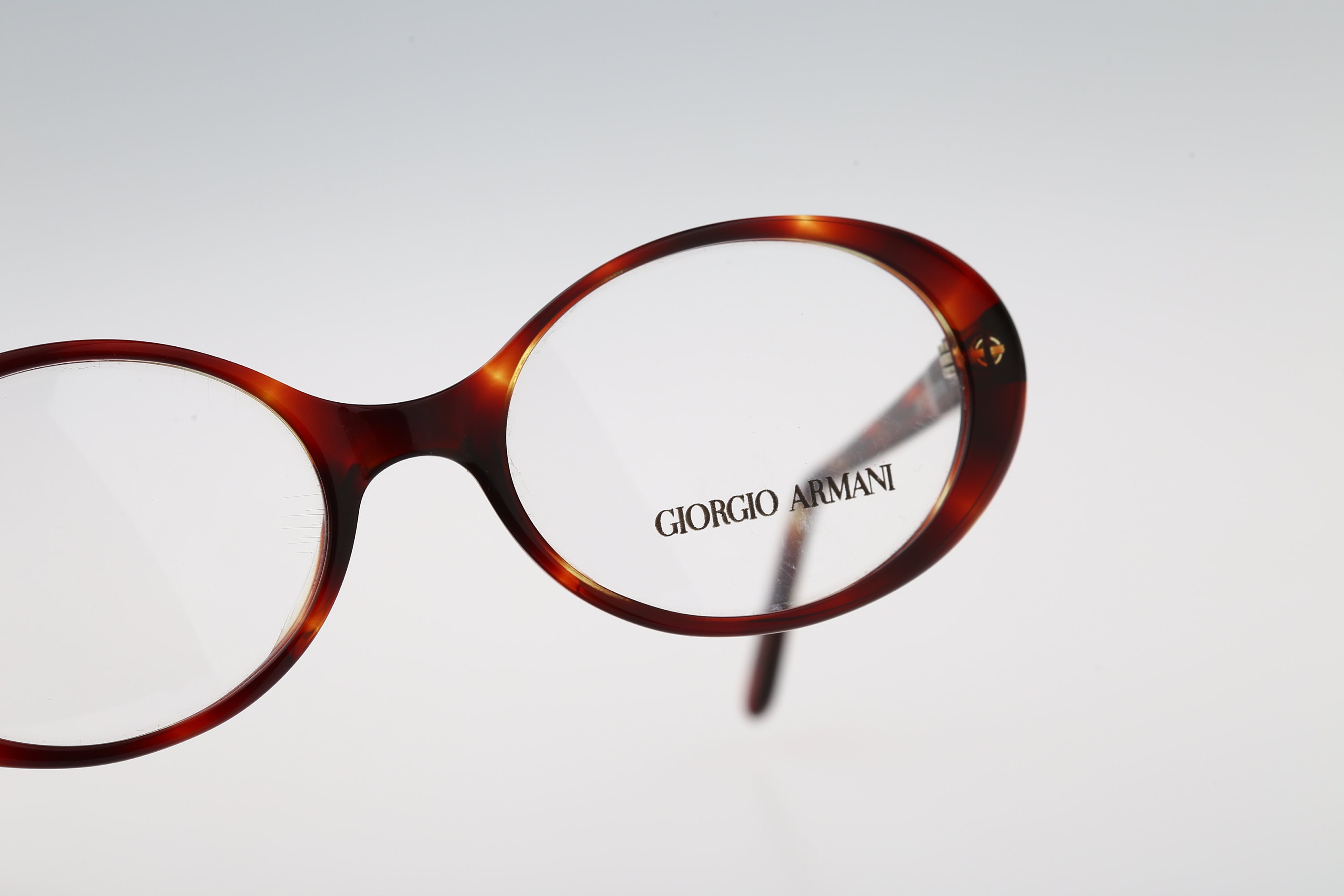 Giorgio Armani 428 278, Vintage 90s Tortoise Oval Eyeglasses