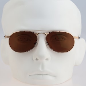 MCM München Germany 72 03, Vintage 80s unique gold round sunglasses men & women NOS