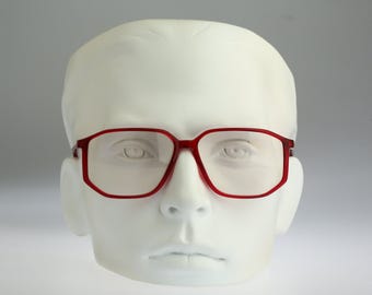 Silhouette M 2711 20 C 5560, Vintage 80er Jahre klar rot große Oversized Hexagon Brillengestell Herren & Damen NOS