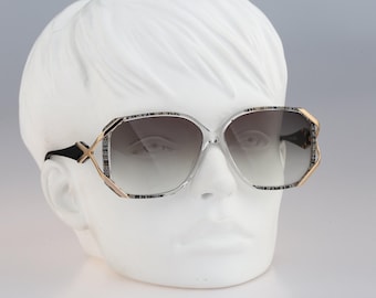 Silhouette M 1762 25 C 1976, Vintage 80s clear oversized butterfly sunglasses women, NOS