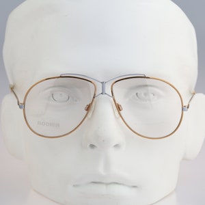 Rodier M 126 307, Vintage 80er Jahre Unikat gold und silber oversized gold Fliegerbrille Herren & Damen NOS