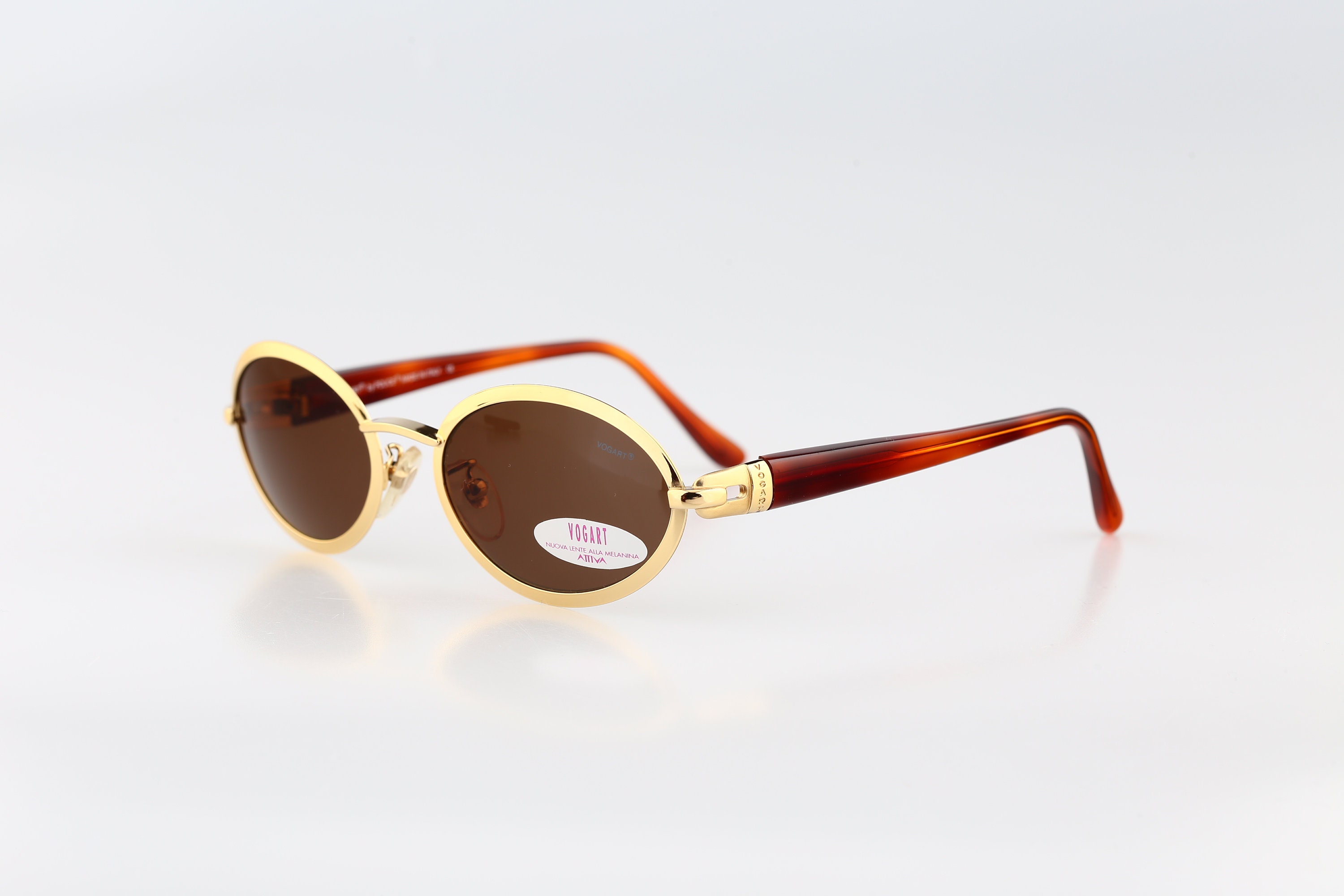 Vintage VOGART 3087 Sunglasses Italy 90s Tortoise & Gold | Frames Only RX Vogart 3118 710 – Vintage Frames Company main image 2