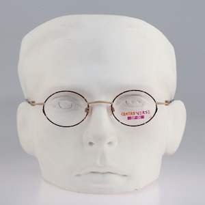 Contro Verse 4211 000 T9, Vintage 90s Gold and tortoise steampunk small circle round eyeglasses frames mens & womens NOS