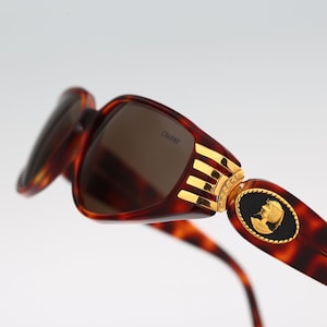 Charme 7214 740, Vintage 90s unique tortoise cat eye sunglasses women NOS