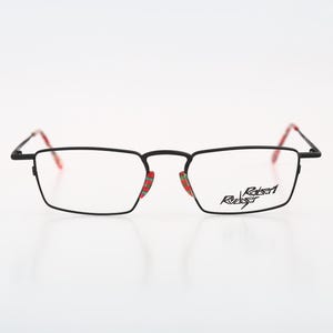 Robert Rudger 1030 133 08, Vintage 90s unique black and colorful rectangle glasses frames mens & womens / NOS