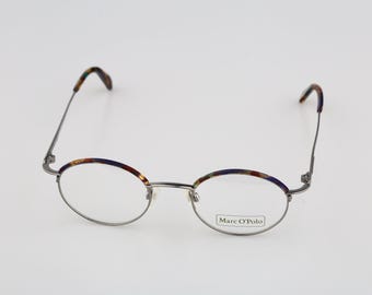 Marc O'Polo by Metzler 3415 502, anteojos vintage de los años 90 con montura redonda pequeña en color carey y plata, para hombre y mujer, NOS