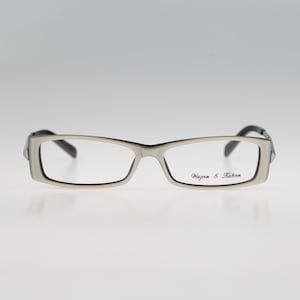 Wagner & Kühner 60019 680 25, Vintage 2000s pearl white small slim rectangle reading glasses frames womens NOS
