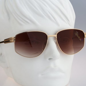 Silhouette M 8027, Vintage 80s unique gold oversized square sunglasses women NOS