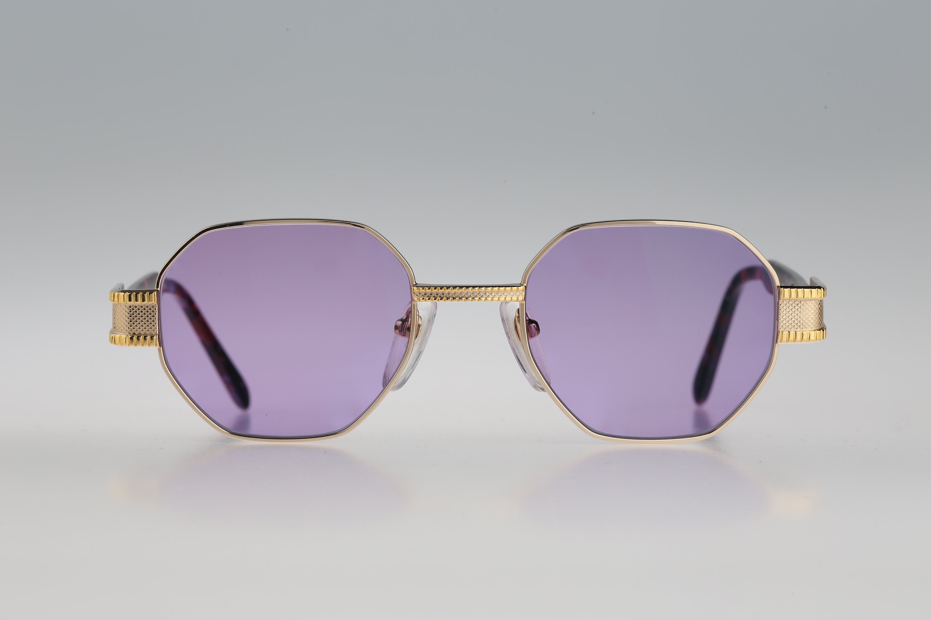 Zina Z 703 01, Vintage 90s Tinted Purple Lenses Unique Gold