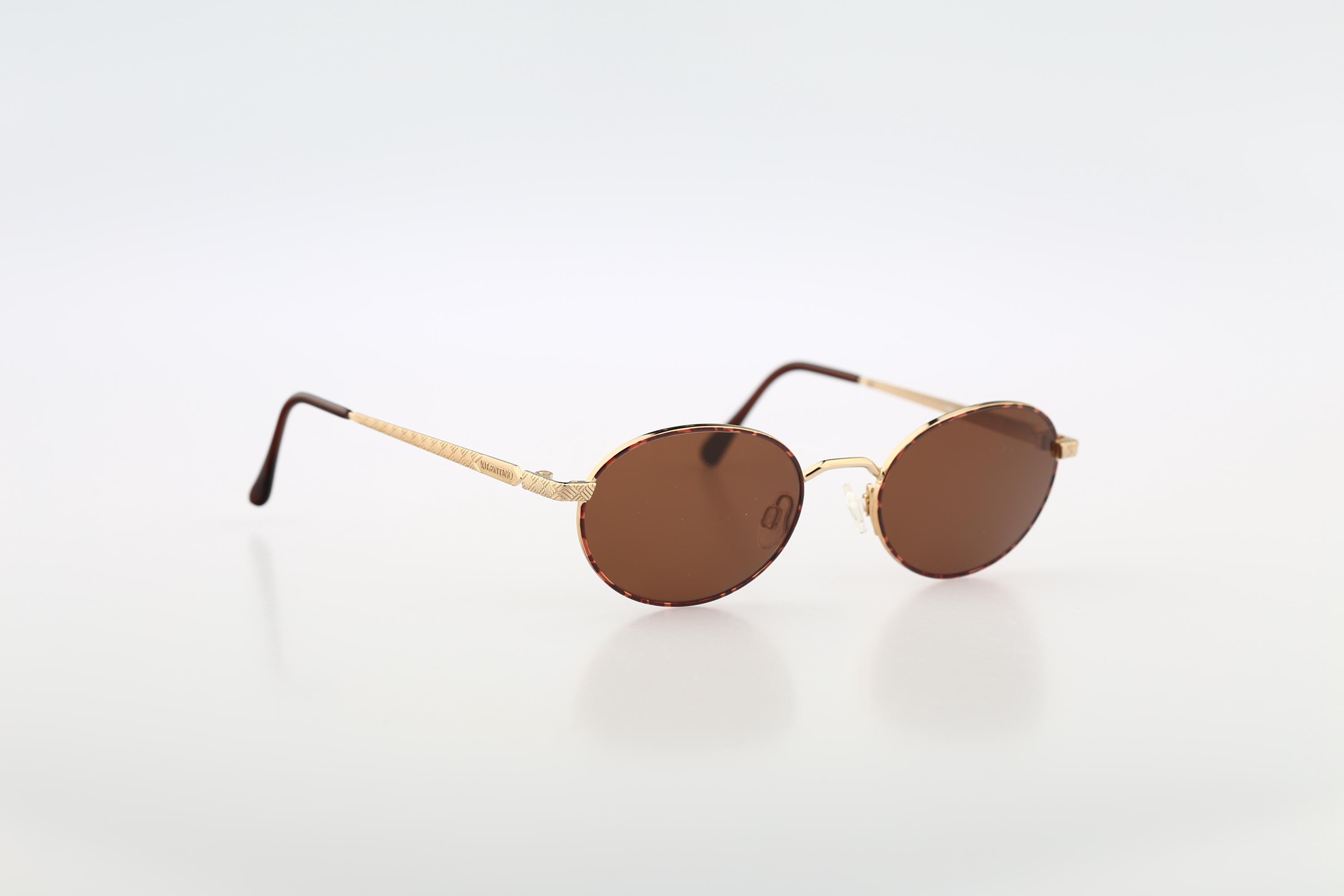 Rare Vintage Valentino Sunglasses Brown Tortoise Italy Valentino VG0001S Sunglasses 002 Havana Brown Rectangular  main image 3