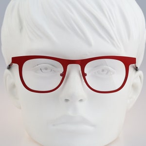 Iyoko Inyake Belgian Design IY 185 244A, Vintage 2000s red square wayfarer eyeglasses frames mens & womens NOS
