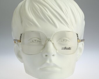 Silhouette M 1172 V 1539, Vintage 80s oversized clear butterfly eyeglasses frames womens NOS