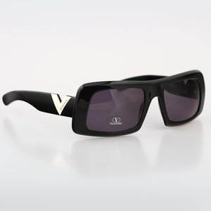 Valentino 807 5004 S, Vintage 2000s black wrap oversize square sunglasses mens & women, NOS
