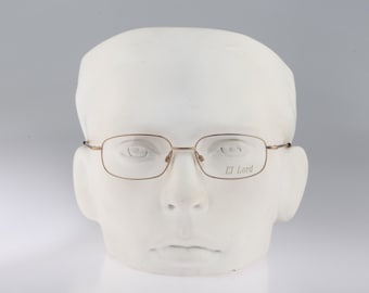 Lord 7067 6, Vintage 90s gold small rectangle glasses frames mens & womens NOS