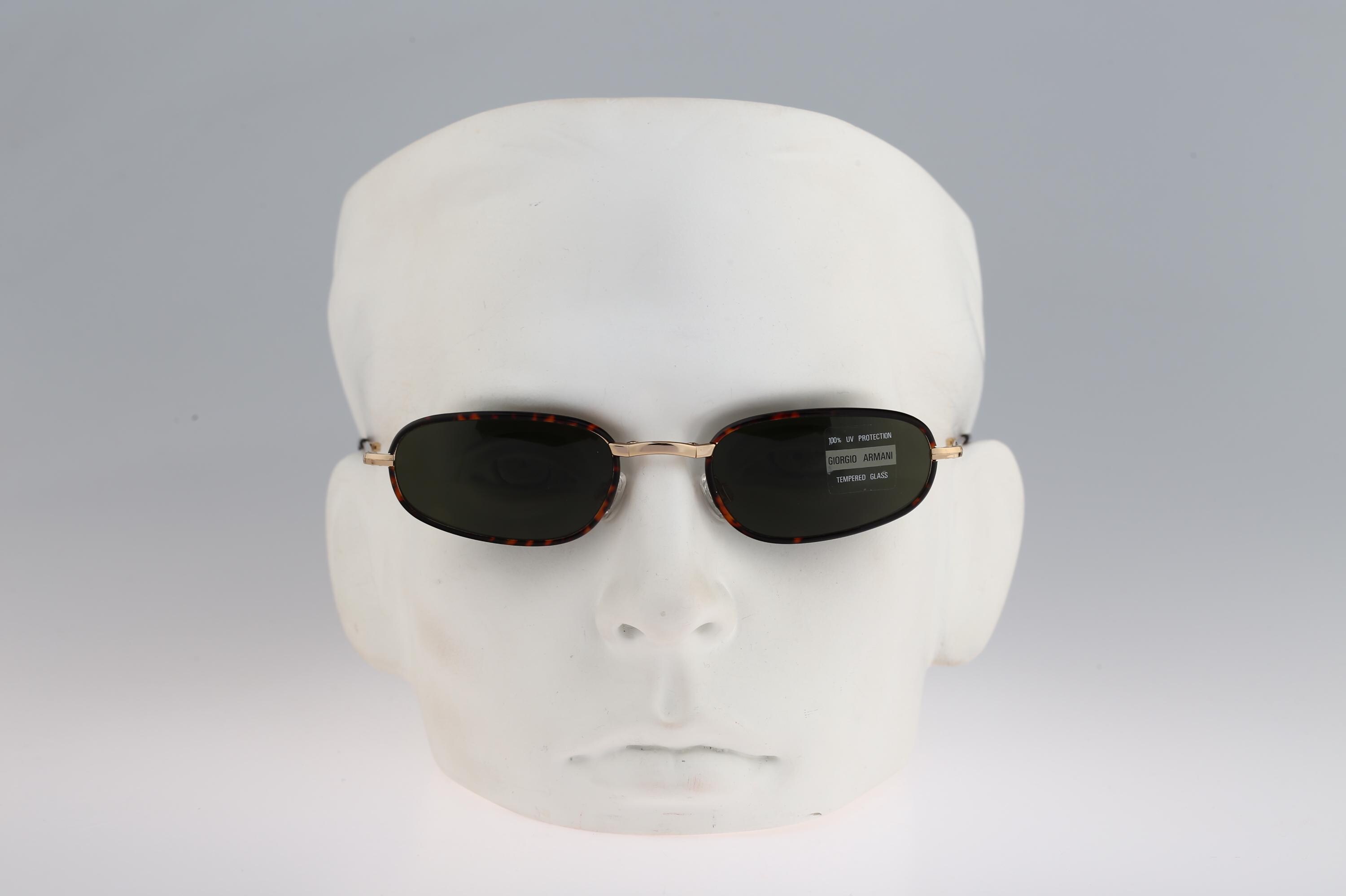 Giorgio Armani 624 786, Vintage 90s Folding Gold and Tortoise Oval