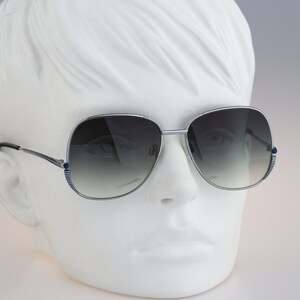 Silhouette M 6027 40 C 40622, Vintage 80s unique silver oversized square sunglasses women, NOS