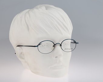 Martine Sitbon 6529 AB, vintage jaren 90 Japans gemaakte blauwe Victoriaanse kleine ovale brilmonturen dames NOS