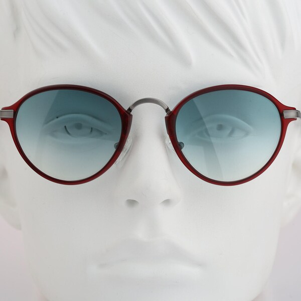Christian Dior 2899 30, Vintage 90s tinted red round panto sunglasses women NOS
