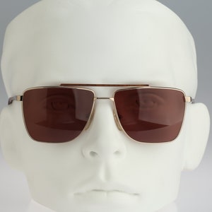 Annabella A 550 3, Vintage 80s unique gold square aviator sunglasses men & women NOS