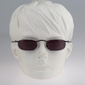 Fendissime F071 809, Vintage 90s blue small rectangle sunglasses mens and women, NOS