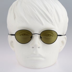 Rodenstock R4221 C Titanium, Vintage 90er getönte grüne Gläser einzigartig blau small panto runde Sonnenbrille Herren & Damen NOS