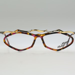 Robert Rudger 670 37, Vintage  90s colorful crazy hexagon glasses frames womens NOS