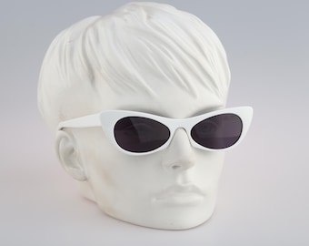 Andy Wolf Ezra Col.c 2000s White Rectangle Cat Eye Sunglasses - Etsy