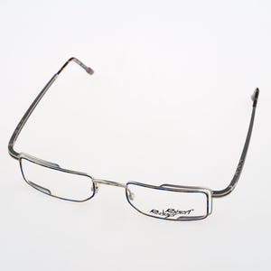 Robert Rudger 1850 244 I2, Vintage 90s silver and colorful large rectangle eyeglasses frames mens & womens NOS