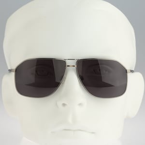 Silhouette M 7083 /80 V 6035, Vintage 80s unique gray angular rectangle aviator sunglasses men NOS