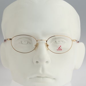Lozza VI 1207, montatura per occhiali da vista ovali piccoli dorati vintage anni &#39;90 da uomo e da donna NOS